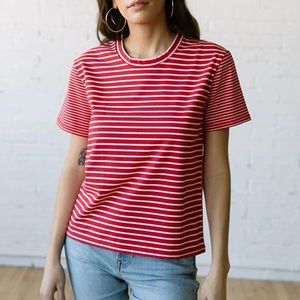 Box T-Shirt Red/White Stripe